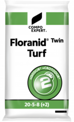 Trávnikové hnojivo Floranid Twin Turf 20-5-8(+2)