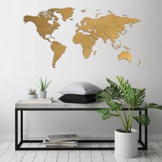 Drevená mapa na stenu hnedá - MINI