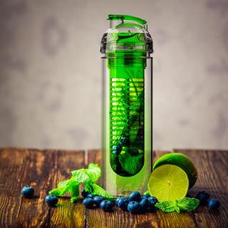 Eko fľaša s filtrom na ovocie 800ml (zelená)