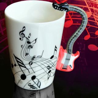 Hudobný hrnček - elektrická gitara (červená)
