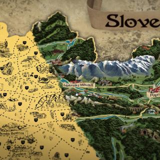 Stieracia mapa Slovenska RETRO XL