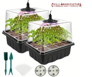 GROW BOX (2x12) s 2xLED, 2x 12-miestny box + 30 semiačok chilli