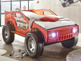 Detská posteľ Jeep 90x200 cm, červené závodné auto