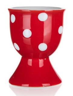 Kalíšok na vajíčka Dots 7 cm, červená bodkovaná