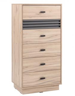 Komoda so zásuvkami Almo, 60 cm, dub estana/antracit