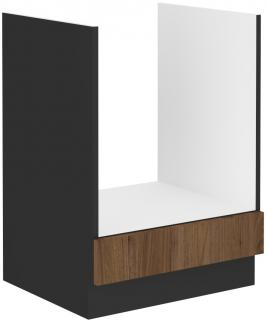 Kuchynská skrinka pre vstavanú rúru Monza, 60 cm, orech/čierna