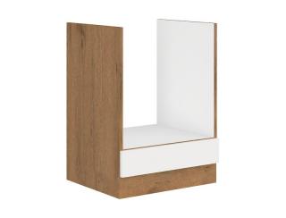 Kuchynská skrinka pre vstavanú rúru Vigo,dub lancelot/biely lesk,60 cm