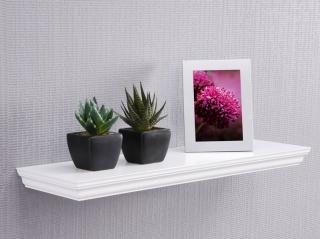 Nástenná polica Landwood, šírka 60 cm, biela