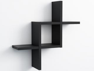 Nástenný regál/polica Geometry, čierny