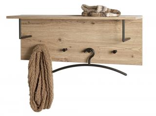 Nástenný šatníkový panel Parma, šírka 80 cm, dub/čierny