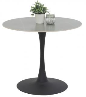 Okrúhly jedálenský stôl Paola, 90 cm, šedá imitácia mramoru