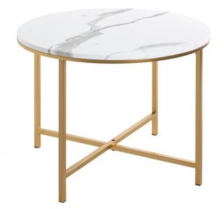 Okrúhly konferenčný stolík Albufeira 60 cm, zlatý/mramorový