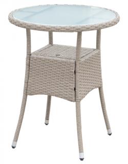 Okrúhly záhradný stolík Alford, 60 cm, béžový