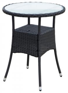 Okrúhly záhradný stolík Alford, 60 cm, čierny