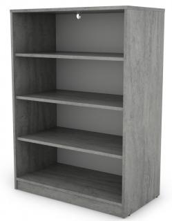 Polovysoký regál Carlos, sivý betón, šírka 75 cm