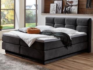 Posteľ boxspring Portage 160x200 cm, antracitová látka