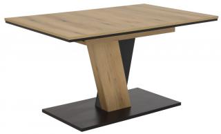 Rozkladací jedálenský stôl Lucy 140x90 cm, dub evoke/čierny
