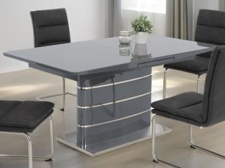 Rozkladací jedálenský stôl Sandra 160x90 cm, šedý lesk