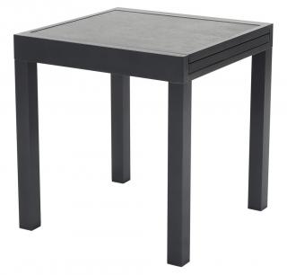 Rozkladací záhradný stôl Tony 72x72 cm, antracit/imitácia betónu