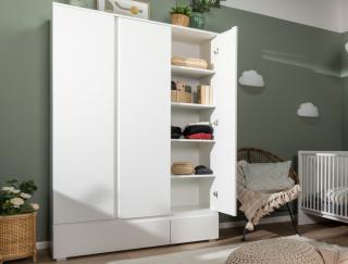 Šatníková skriňa Image, 122 cm, biela