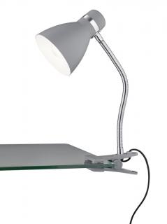 Stolová lampička s klipom Harvey 30 cm, titánová farba