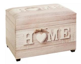 Truhla na sedenie s úložným priestorom Home, motív dreva