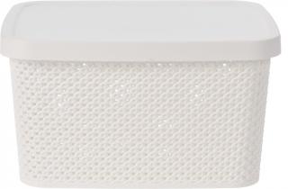 Úložný box s vekom Diamond 7 l, čierny/biely