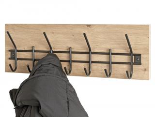 Vešiak na stenu Parma, šírka 60 cm, dub/čierny
