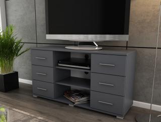 Vysoký TV stolík Oskar TV, grafitový, výška 65 cm