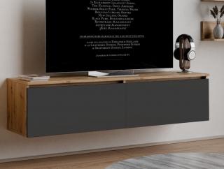 Závesná TV skrinka Asko Living, 135 cm, dub artisan/antracit