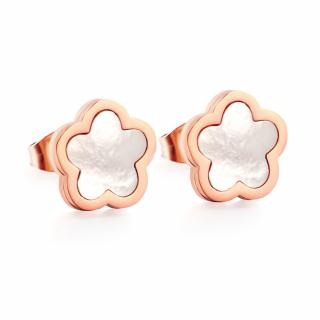 Pozlátené náušnice PEONY ROSE GOLD