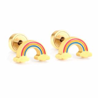 Pozlátené náušnice pre deti RAINBOW