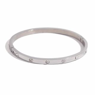 Pozlátený cuff náramok LEO Farba: strieborná