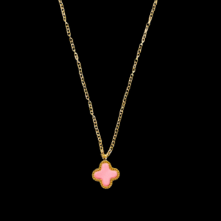 Pozlátený náhrdelník CLOVER DOTS Farba: pozlátenie 18k zlatom - ružová