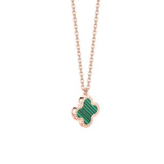 Pozlátený náhrdelník CLOVER DOTS Farba: pozlátenie 18k zlatom - zelená