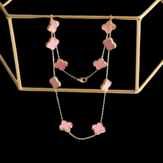 Pozlátený náhrdelník CLOVER LUXURY ROSE