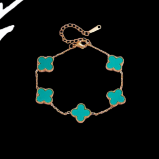 Pozlátený náramok CLOVER LUXURY Farba: svetlozelená
