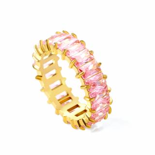 Pozlátený prsteň MADISON PINK Veľkosť: US 8