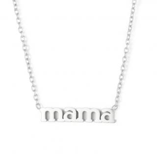 Strieborný náhrdelník MAMA TYPO Farba: strieborná