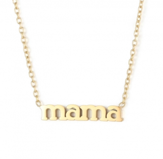 Strieborný náhrdelník MAMA TYPO Farba: zlatá