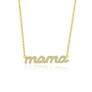 Strieborný pozlátený náhrdelník MAMA LUXURY SMALL Farba: zlatá