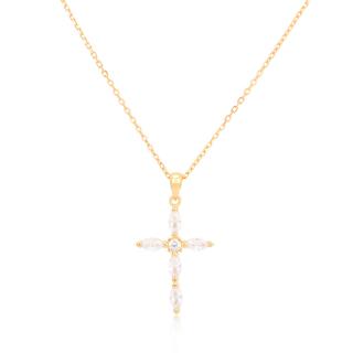 Strieborný pozlátený náhrdelník NORMA CRYSTAL