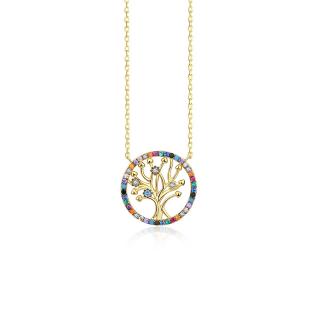 Strieborný pozlátený náhrdelník TREE OF LIFE