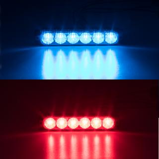 2x PROFI SLIM výstražné LED svetlo vonkajšie, červené + modré, 12-24V, ECE R65