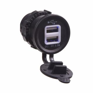 2x USB nabíjačka (zásuvka) vodeodolná do panelu