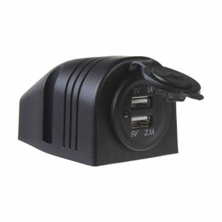2x USB zásuvka vodeodolná v prídavnom paneli