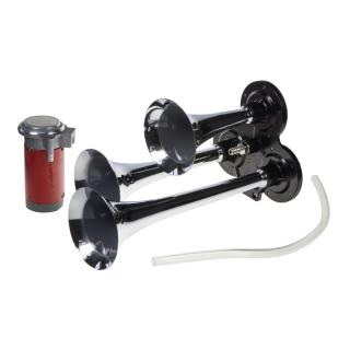 3-tónová fanfára 295mm, chrómová, 12V s kompresorom