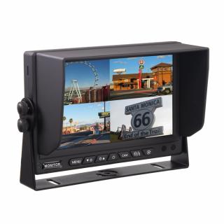 AHD monitor 7" s kvadrátorom a so 4x4PIN vstupmi, DVR