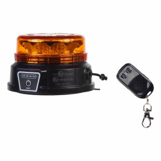 AKU LED maják, 12x3W oranžový, diaľkové ovládanie, magnet, ECE R10, R65