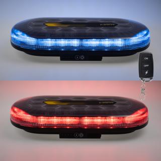 AKU LED rampa modrá/červená, 48xLED, magnet, 328mm, ECE R65 R10